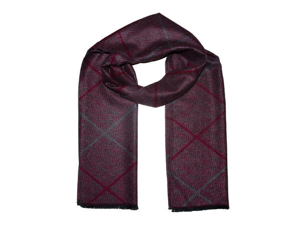 Herre skjerf mønstret 30x180 vinrød Høst26 