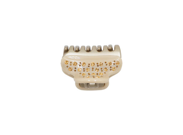 Hårklype liten m/strass 2.9x1.7cm beige 