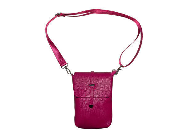 Mobilveske enkel m/small skulderrem fuksia 