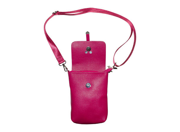 Mobilveske enkel m/small skulderrem fuksia 