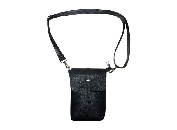 Mobilveske enkel m/small skulderrem sort 