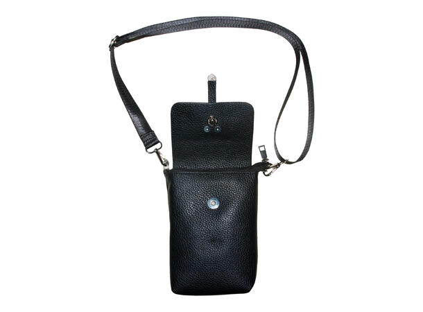 Mobilveske enkel m/small skulderrem sort 