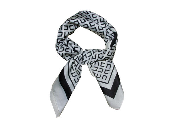 Skjerf enkel mønster 70x70 hvit* 