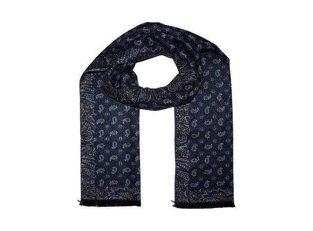 Skjerf herre mønstert 35x180 blå Høst26 