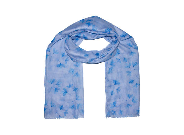 Skjerf m/blader 75x180 blå 