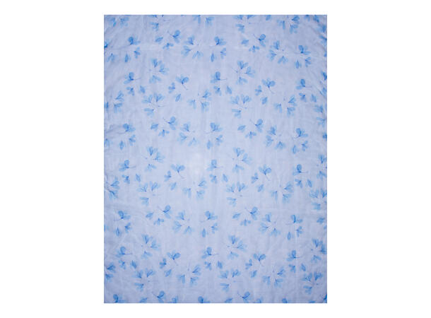 Skjerf m/blader 75x180 blå 