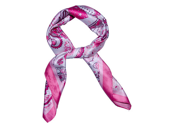 Skjerf m/små ruter 70x70 rosa 