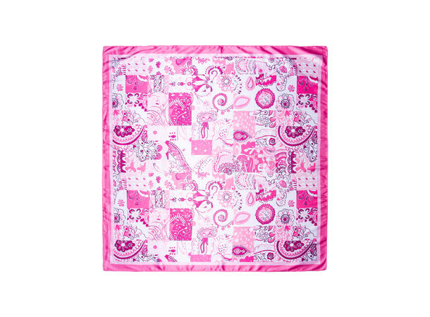 Skjerf m/små ruter 70x70 rosa 