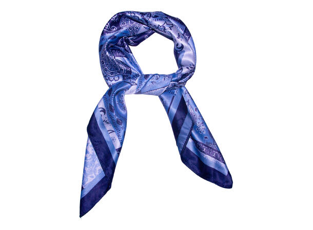 Skjerf paisley 70x70 blå 