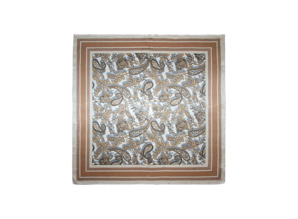 Skjerf paisley SILKE 70x70 beige* 