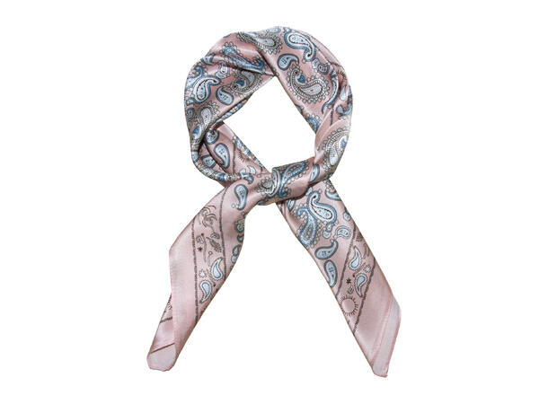 Skjerf paisley SILKE 70x70 rosa 