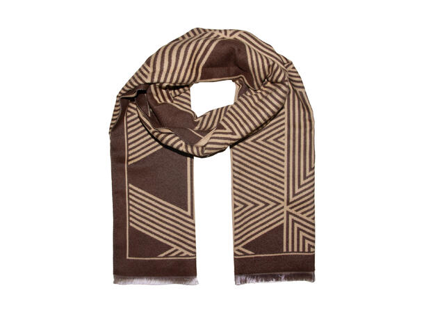 Skjerf stripet 65x180 brun Høst26 