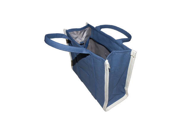 Veske "The Bag" Canvas blå kontrast kant 