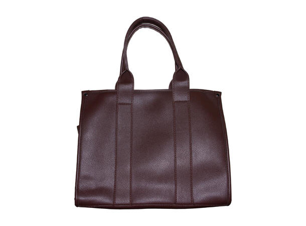 Veske m/bred skulderrem* m/sølv tilbehør brun 