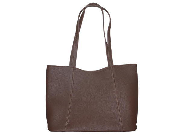 Veske m/hank og skjerf* m/sølv tilbehør brun 