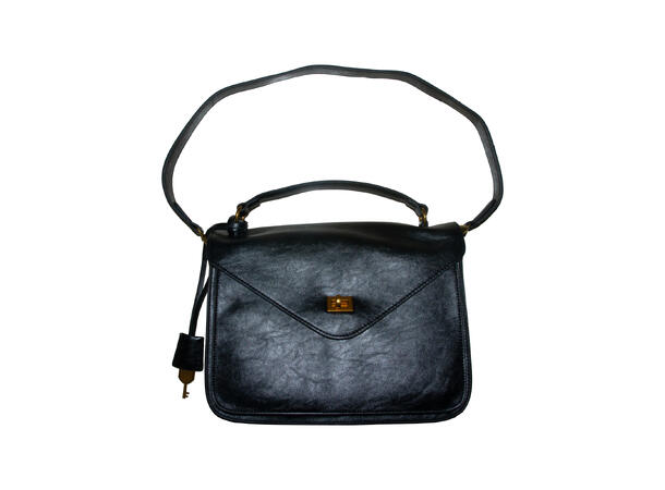 Veske m/hank skinn-look sort Høst 26 