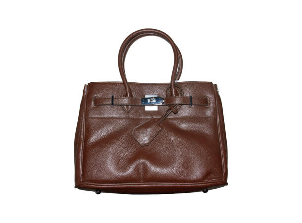 Veske skinn-look cognac Høst 26 