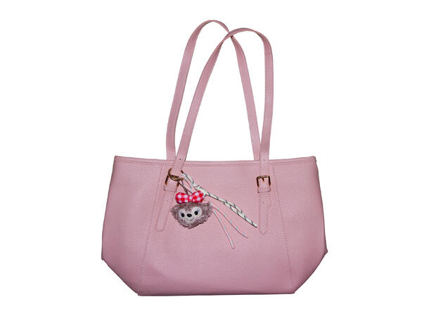 Veske stor m/stopper & gull tilbehør rosa 