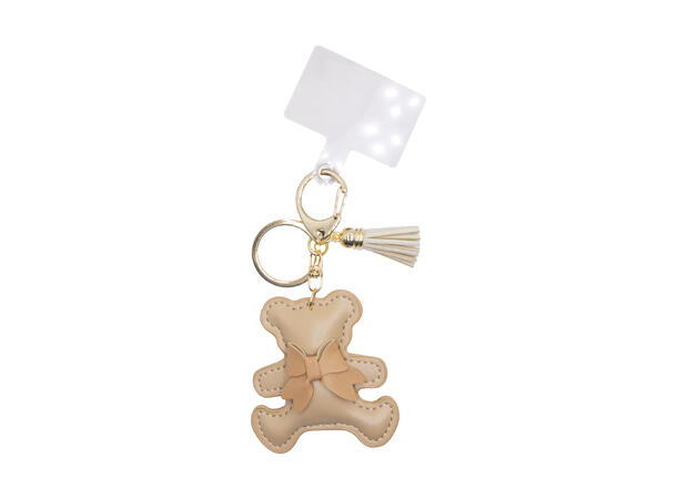 Veskepynt & Nøkkelring bamse beige 
