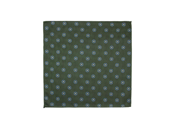 Da Vinci slips+lommetørkle mønstert sett hengende grønn 