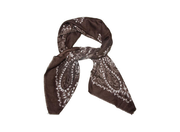 Dame skjerf paisley 110x110 brun* Høst26 