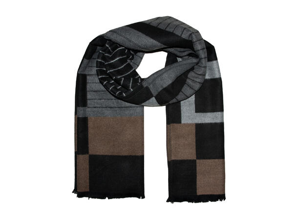 Dame skjerf stripet 65x180 sort 