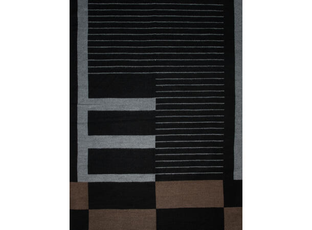 Dame skjerf stripet 65x180 sort 