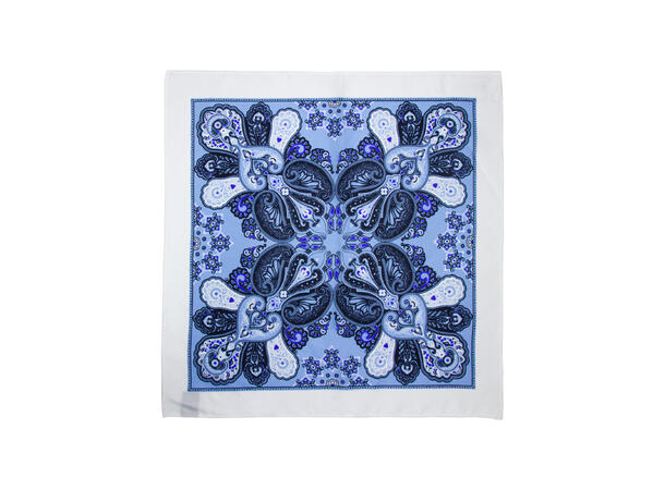 Lommetørkle mønstert 33x33 blå 