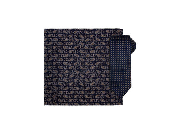 Santi 8cm silkeslips+lommetørkle sett hengende blå 