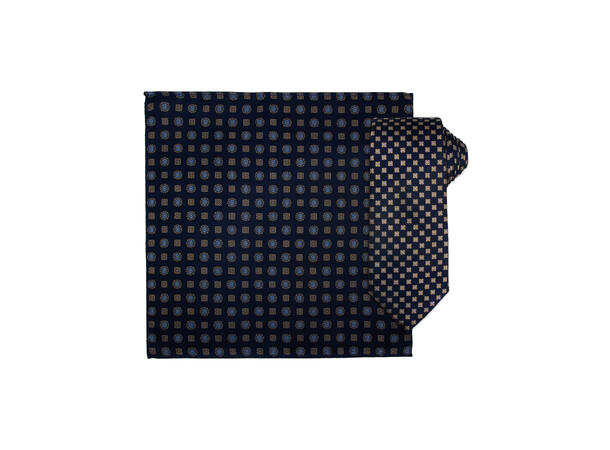 Santi 8cm silkeslips+lommetørkle sett hengende blå 