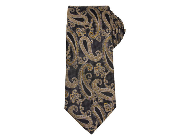 Santi Silkeslips 7,5 cm paisley sort* 