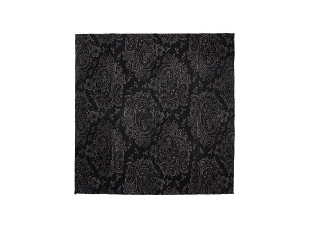 Santi silkeslips+lommetørkle mønstert sett hengende grå/sort 