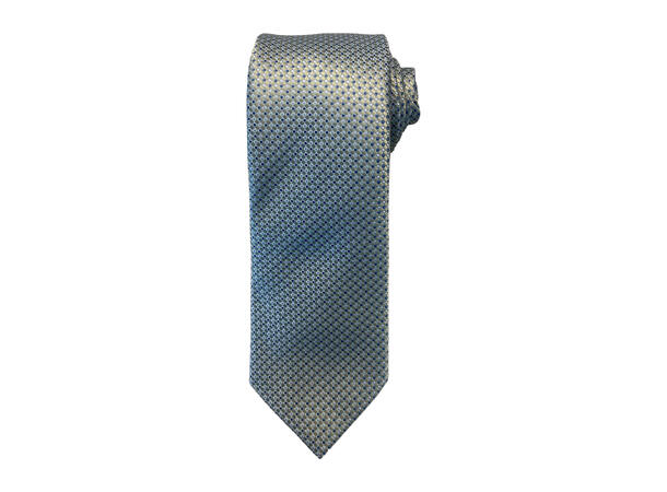 Santi silkeslips+lommetørkle mønstert sett hengende grønn 