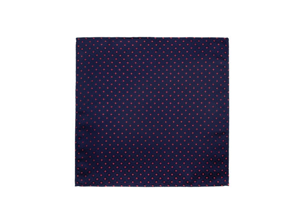 Santi silkeslips+lommetørkle mønstret sett hengende rød/navy 