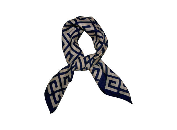 Skjerf m/mønster 65x65 navy 
