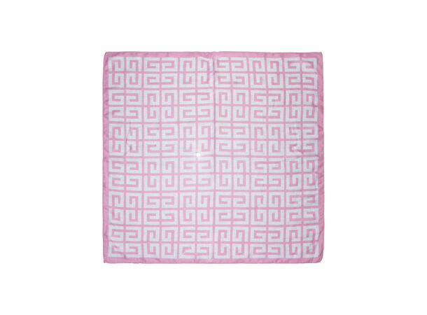 Skjerf m/mønster 65x65 rosa 