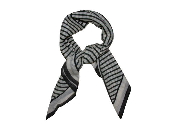 Skjerf m/striper Ull 70x70 grønn 