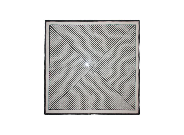 Skjerf m/striper Ull 70x70 grønn 