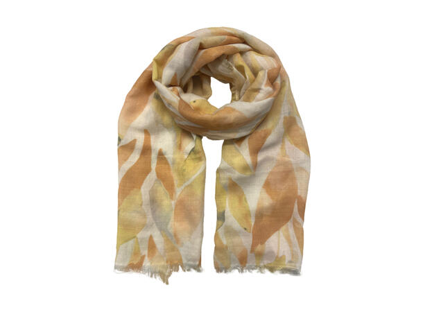 Skjerf med blomster 75x190 gul 