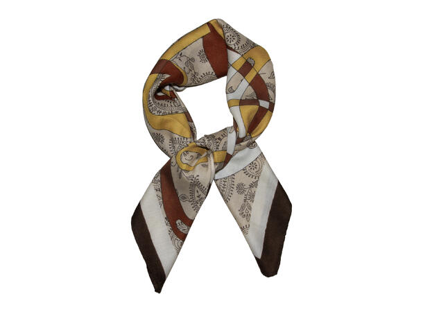 Skjerf mønstert 65x65 brun 