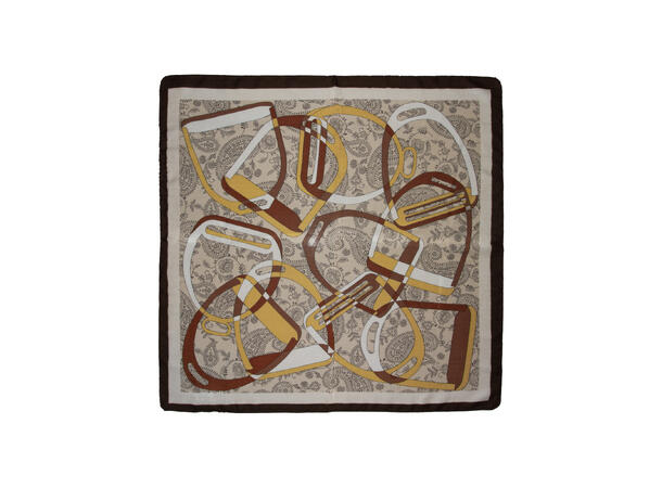 Skjerf mønstert 65x65 brun 