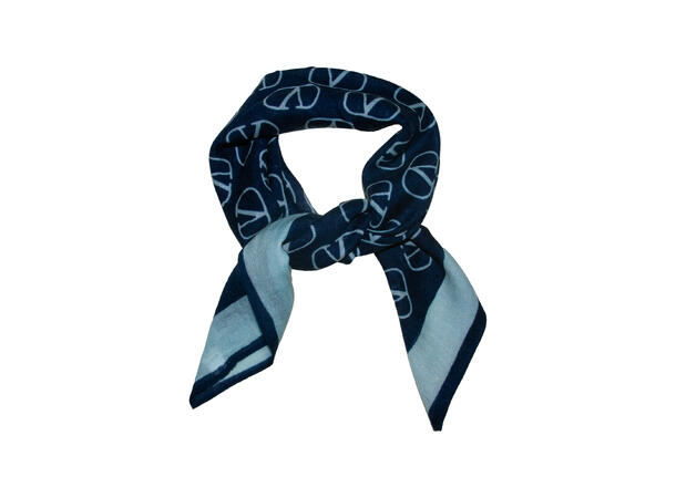 Skjerf mønstert Ull 70x70 navy 