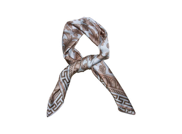 Skjerf paisley 70x70 beige 