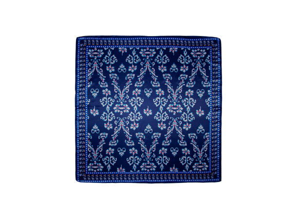 Skjerf paisley 70x70 blå 