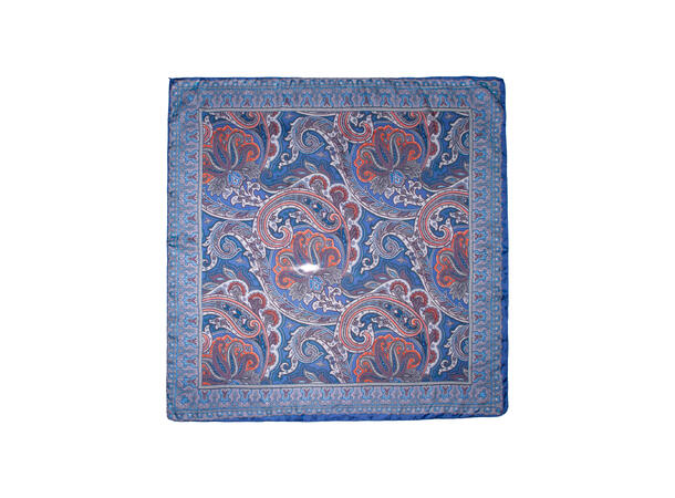 Skjerf paisley 70x70 blå* 
