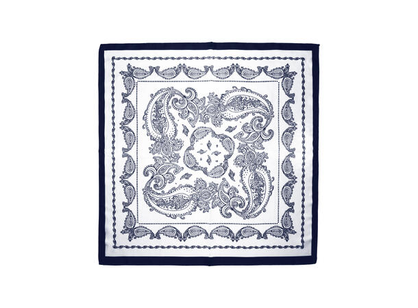 Skjerf paisley SILKE 70x70 navy 