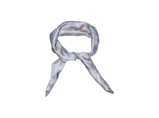 Skjerf store blomster 70x70 beige 