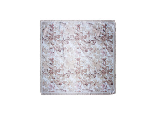 Skjerf store blomster 70x70 beige 