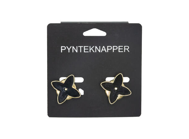 Skjorteknapp mønster sort 