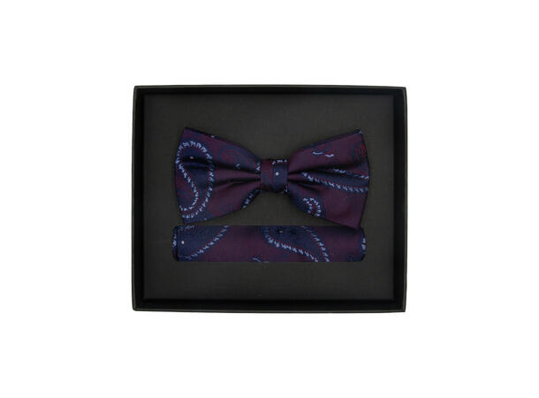 Sløyfe m/lommetørkle paisley plumme 